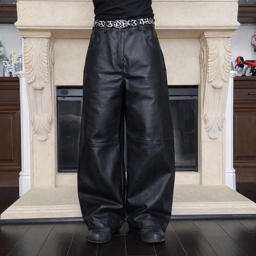 Pantalone uomo nero ecopelle