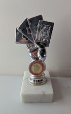 Trofeo carte poker placcato