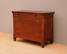 Comò cassettone Carlo X in legno massello di noce, 4 cassetti, metà '800!