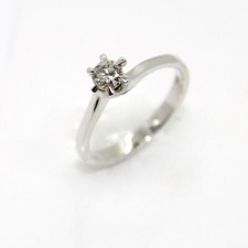 Anello Solitario in Oro Bianco