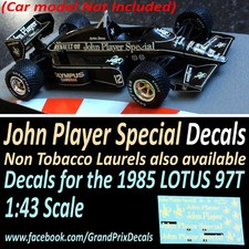 F1 Collection LOTUS 97T 1985 JPS decalcomania acquascivolo scala 1:43 Senna & De Angelis