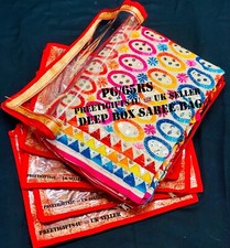 Sari rossi 1/3/5 GRANDE borsa armadio portaoggetti indiano Lehnga lungo tuta borse scatola profonda