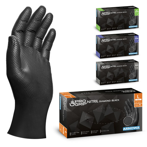 Progrip guanti nitrile - nitrile, neri