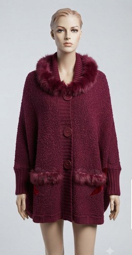 Cape cardigan avec fausse - cape,