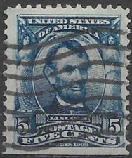 U.S.A. 1903 Abraham Lincoln 16th President of the U.S.A.  5 cent blue #304