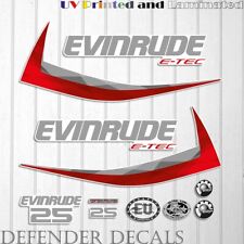 Set adesivi decalcomania motore fuoribordo Evinrude 25cv e-tec 2011-2014 bianco cappuccio