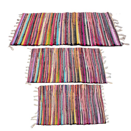 Tappeto multicolore tessuto - |,