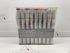 COPIC Set di Schizzi "36 Colori", Set di 36 in Espositore Acrilico, Doppio Marcatore m