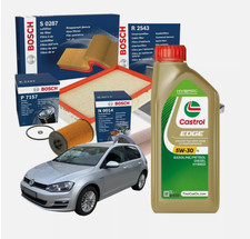 KIT TAGLIANDO VW GOLF VII 7 1.6 TDI Bosch + 5l olio CASTROL 5W30 LL Professional