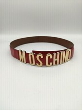 MOSCHINO Cintura di Vera pelle Donna Taglia 42 Rosso-oro stile casual Vintage 