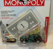 JOHNNY LIGHTNING MONOPOLY CROMO NERO CHRYSLER PT CRUISER CONVERTIBILE con gettone