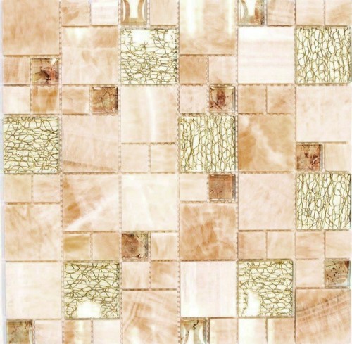 Mosaico vetro ambra oro - mosaico, in