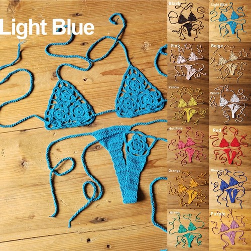 Set bikini all - 'uncinetto, con