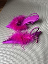 ZARA Sandali Rosa Tessuto con