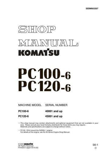 Komatsu pc100 pc120 - pc100-6,, pc120-6
