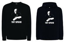 Felpa Tony Soprano Nera con Cappuccio o Girocollo Gandolfini Felpata Serie tv
