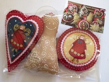 Decorazioni Addobbi Natalizi. Fatto a mano. Fate. In feltro e tessuto. Set 3pz.