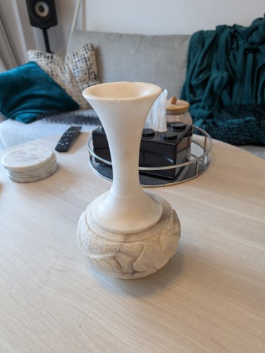 Vintage alabaster vase marble - alabaster,