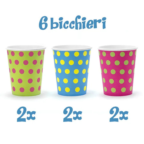 Bicchieri pois colori mix - bicchieri,