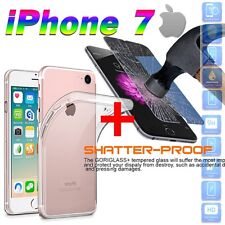 COVER CUSTODIA in TPU + PELLICOLA in VETRO TEMPERATO per Iphone X 7 8 PLUS