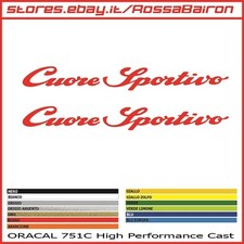 KIT 2 ADESIVI ALFA ROMEO CUORE SPORTIVO mm.200x24 STICKERS AUFKLEBER DECALS FIAT