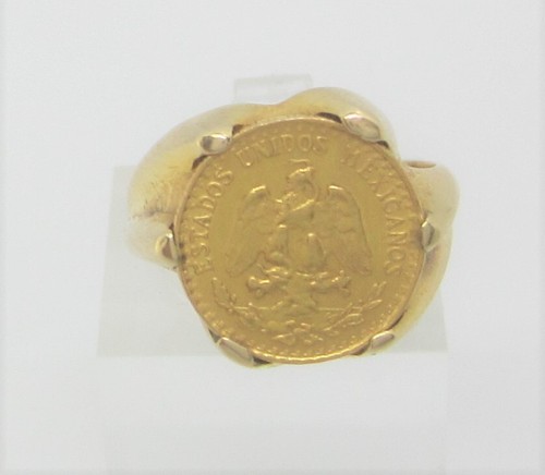 Elegante anello moneta oro 14k - anello,