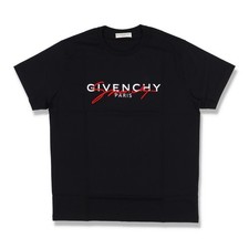 T-shirt Givenchy nera e rossa con logo firmato ricamato | Taglia L FW20 $625