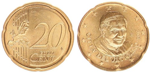 Vaticano cent 2012 - 20, moneta