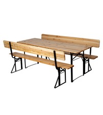 SET BIRRERIA DA GIARDINO PIEGHEVOLE EUROGARDEN IN LEGNO E METALLO DUE PANCHE ...
