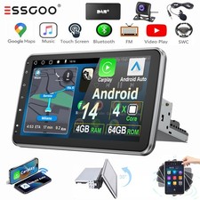 DAB+ 4+64GB Android Carplay Autoradio GPS Navi 1 DIN 360° Girevole Schermo KAM