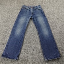 American Eagle Jeans Uomo 26X28 Blu Scuro Pantaloni Denim Bootcut Western Rodeo Y2K