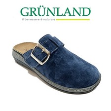 Grunland Ciabatta Donna Pelle Scamosciata DASA CE0471 Blu Plantare Estraibile