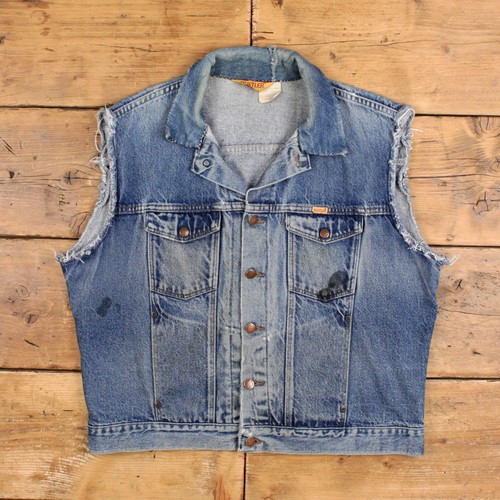 Vintage rustler denim vest - denim, xl