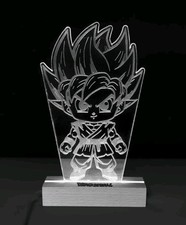 LAMPADA IN PLEXIGLASS REGALO GOKU PERSONALIZZATO LUCE LED RGB