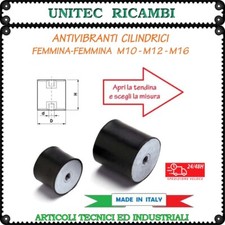 Antivibranti cilindrici in gomma filettatura femmina / femmina M10 M12 M16