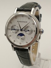 NUOVO "ROMANSON" FASI LUNARI Orologio Donna Top Quality Giorno/Data, Cristallo Zaffiro