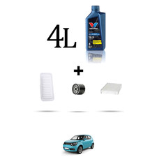 HOFFCAR Kit tagliando 3 FILTRI e 4L OLIO per Suzuki Ignis III 1.2 66kw dal 2016