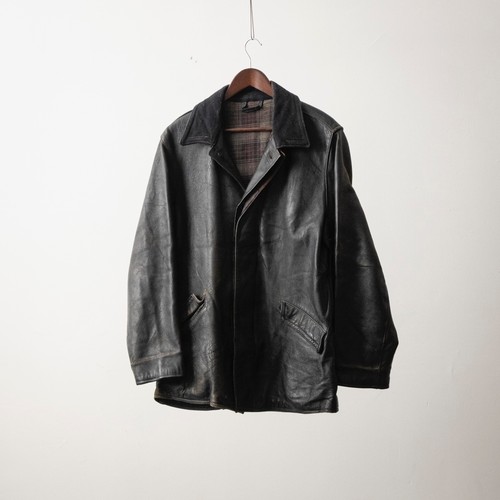 Cappotto pelle nero francese