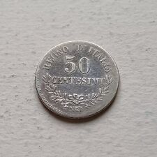 Moneta In Argento Vittorio Emanuele II 50 Cent Valore 1863 Ag 835 G 2.5 Lotto186