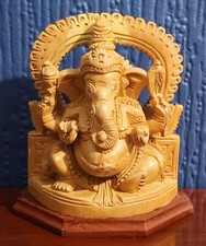 Ganesha statue wood with - statue,