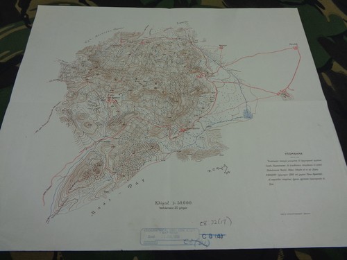 Rare ww1 greek - map, "ano