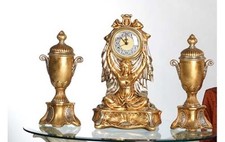 COPPIA VASI CON OROLOGIO CON