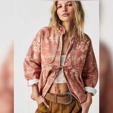 Giacca denim floreale Free