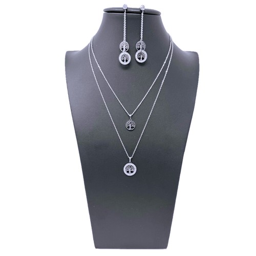 Collana orecchini acciaio - collana,