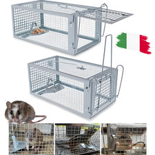 2 Pz Trappola Per Topi In Acciaio Gabbia Cattura Roditori Ratti Esca Per Animali