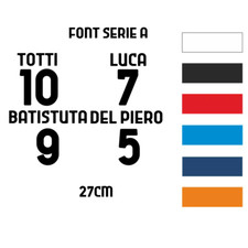 KIT NUMERI TERMOSALDABILI 3D H27CM CON NOME DA APPLICARE PER MAGLIE CALCIO