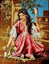 Arazzo Tapestry Needlepoint Canevas Punto Croce Vintage Ricamo A Mano 