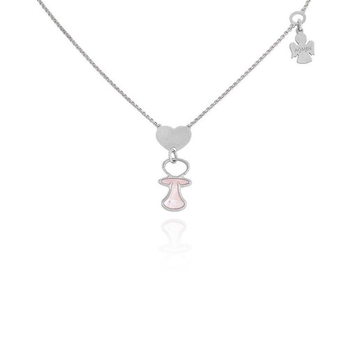 Collana amen ciuccio rosa - ciuccio, in