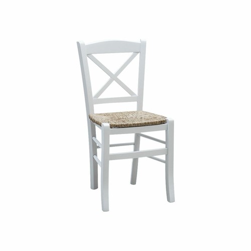 Sedia bianca legno seduta - ,