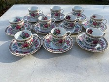 Set di 10 Tazzine e Piattini Porcellana Cinese